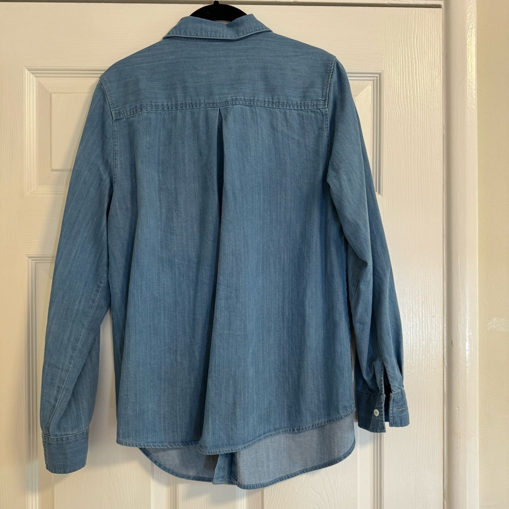 Sezane Max Light Blue Denim Button-Down Shirt US 4 EU 36 - Picture 5 of 6